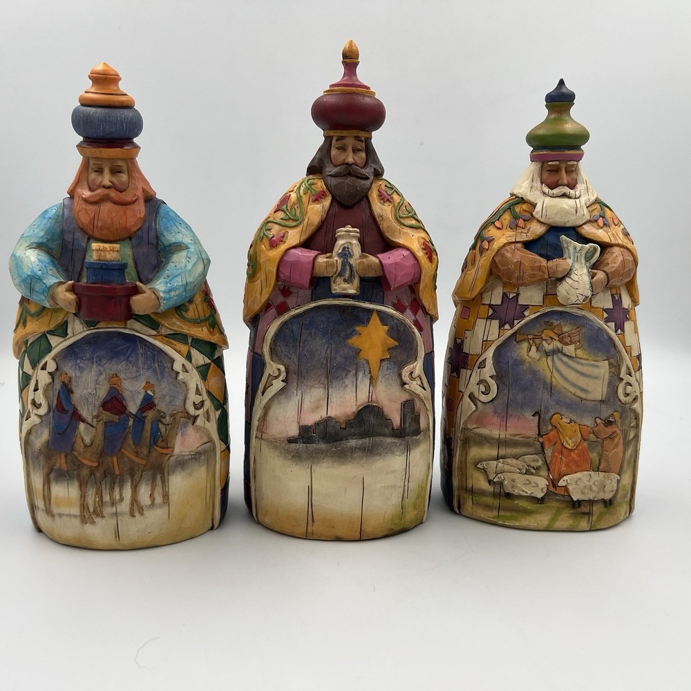 Jim Shore Heartwood Creek Set of 3 Wise Men Let Every Heart Prepare Him Room '03